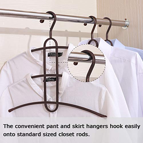 upra Shirt Hangers Space Saving Plastic 10-Pack, Durable Multi-Functional Non-Slip Clothes Hangers Closet Organizers, for Coats Jackets Pants Dress Scarf, Dorm Room/Apartment Essentials