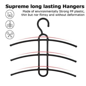 upra Shirt Hangers Space Saving Plastic 10-Pack, Durable Multi-Functional Non-Slip Clothes Hangers Closet Organizers, for Coats Jackets Pants Dress Scarf, Dorm Room/Apartment Essentials