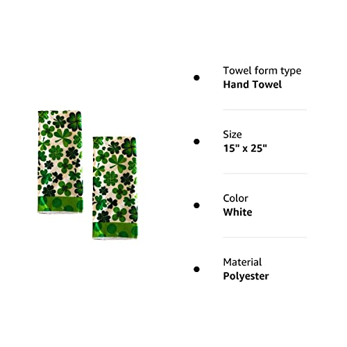 St. Patrick's Day Shamrock Kitchen Bathroom Hand Towels, Set of 2