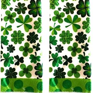 St. Patrick's Day Shamrock Kitchen Bathroom Hand Towels, Set of 2