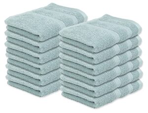 kaufman - premium washcloth set of 12 (13x13 inches) 100% cotton ring spun, highly absorbent, durable and ultra soft feel wash cloths essential for bathroom, spa, gym, and face towel (12pk)