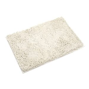 non-slip bath rug,extra soft microfiber bedroom shag carpet with anti-slip backing,water/dust absorbent fast dry shower mat,sound insulated stairs pad,machine washable (ivory,15 x 23 inches)