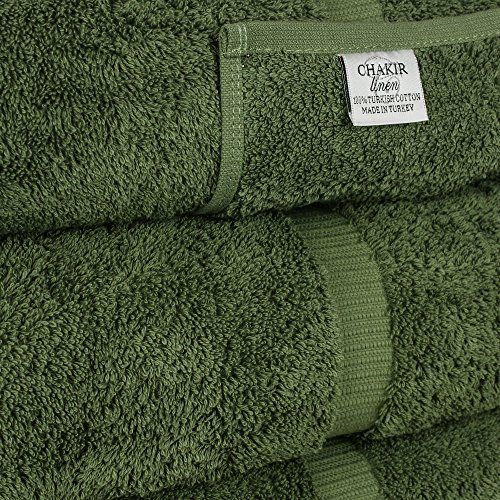 Chakir Turkish Linens Turkish Cotton Luxury Hotel & Spa Bath Towel, Bath Towel - Set of 4, Moss