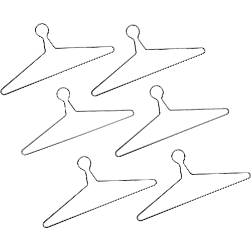 Anti-Theft Closed Loop Coat Hangers, Heavy Duty Chrome, 6/Pk