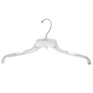 nahanco 98800 plastic shirt dress hanger with a coordinate connector, heavy weight, 17", clear (bulk pack of 100)