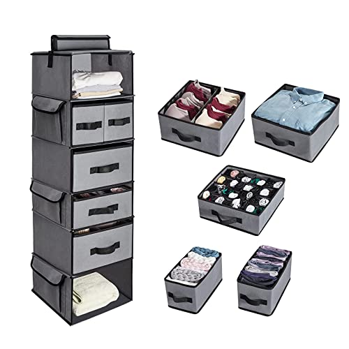 Haning Closet Organizer - Declutter Your Dresser & Wardrobe with This Sturdy, Multi-Compartment Storage Solution - Keep Your Clothes Fresh & Accessible