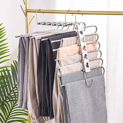 dineda 2Pack Pants Hangers Space Saving Closet Organizers Storage Jeans Organizer