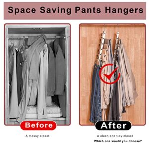 dineda 2Pack Pants Hangers Space Saving Closet Organizers Storage Jeans Organizer