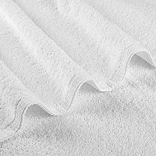 LANE LINEN 6 PC Wash Cloths Bathroom Set -100% Cotton Highly Absorbent Washcloths Bulk, Premium Spa & Hotel Quality Wash Clothes - White