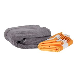 Dock & Bay Beach Towel - Quick Dry, Sand Free - Compact, Lightweight - 100% Recycled - Includes Bag - Cabana - Ipanema Orange - Extra Large (200x90cm, 78x35)