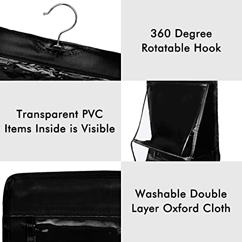 Lirex Hanging Organizers 2 Pack Bundle, 8-Pocket Handbag Hanging Organizer and 10-Pocket Underwear Hanging Organizer Bra Storage, Oxford Cloth Organizer for Family Closet Bedroom, Universal Fit