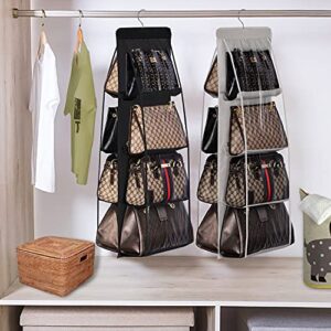 Lirex Hanging Organizers 2 Pack Bundle, 8-Pocket Handbag Hanging Organizer and 10-Pocket Underwear Hanging Organizer Bra Storage, Oxford Cloth Organizer for Family Closet Bedroom, Universal Fit