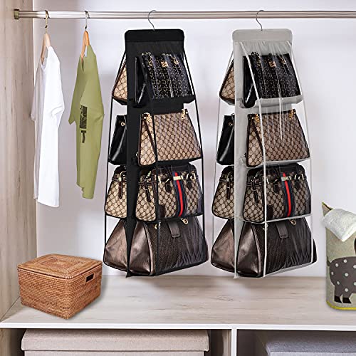 Lirex Hanging Organizers 2 Pack Bundle, 8-Pocket Handbag Hanging Organizer and 10-Pocket Underwear Hanging Organizer Bra Storage, Oxford Cloth Organizer for Family Closet Bedroom, Universal Fit