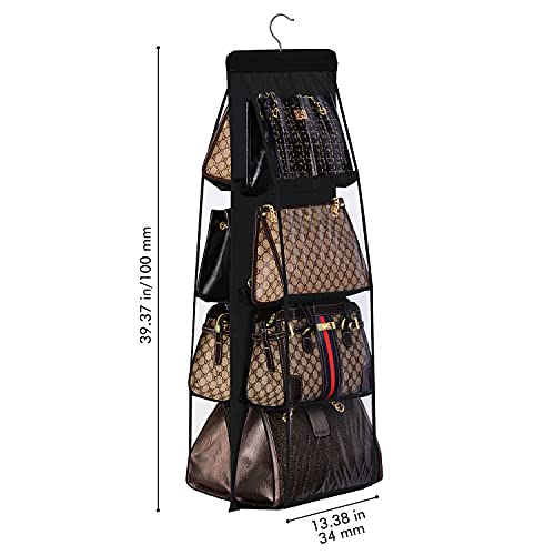 Lirex Hanging Organizers 2 Pack Bundle, 8-Pocket Handbag Hanging Organizer and 10-Pocket Underwear Hanging Organizer Bra Storage, Oxford Cloth Organizer for Family Closet Bedroom, Universal Fit