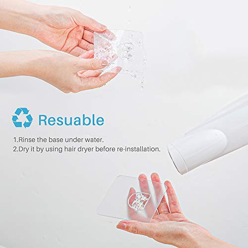 LUXEAR 6 Pack Reusable Adhesive Sticker for Bathroom Kitchen for Shower Caddy Basket Shelf Soap Dish Holder Kitchen Sink Caddy - No glue, Transparent