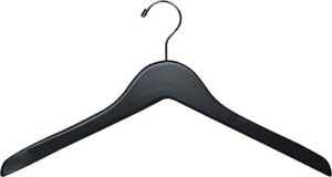 matte black finish wood top hanger with chrome hardware in 17" length x 7/16" thick, box of 100