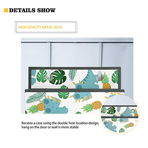 UNICEU Yellow Sunflower Wall Mounted Storage Bag Over The Door Storage Pouch with 4 Pockets 2 Hocks Door Closet Hanging Storage Bags Organizer