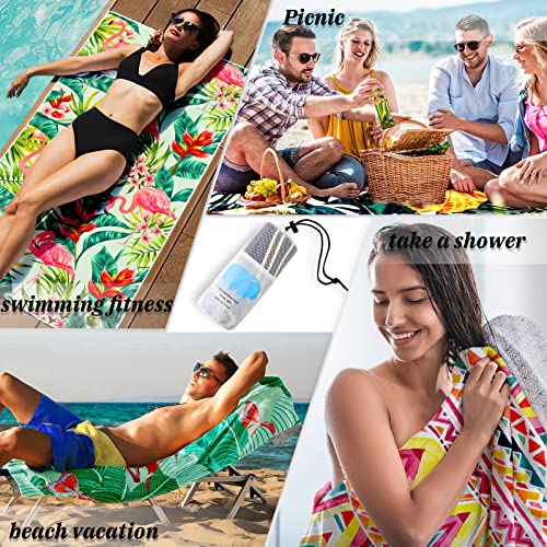Exclusivo Mezcla Large Quick Dry Beach Towel, Super Absorbent Sand Free Microfiber Beach Towels for Kids Adults (Sunflower, 30"X60"), Compact Pool Camping Towel with Bag
