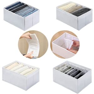 upgrade 4pcs wardrobe clothes organizer, clothing organizer and storage for jeans/pants/shirt/folded clothes/leggings/baby/underwear, home bedroom drawer closet organizer,multi-compartment