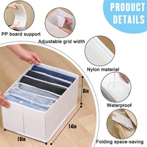 Upgrade 4Pcs Wardrobe Clothes Organizer, Clothing Organizer and Storage for Jeans/Pants/Shirt/Folded Clothes/Leggings/Baby/Underwear, Home Bedroom Drawer Closet Organizer,Multi-compartment