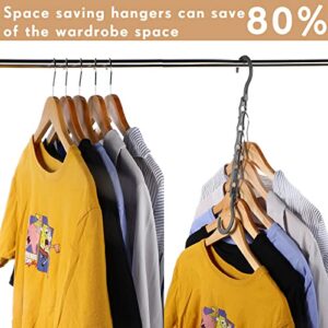 Tatuo 60 Pcs Space Saving Hangers Closet Organizers and Storage Magic Clothes Hangers Sturdy Multiple Cascading Hangers with 5 Holes for Heavy Clothes College Dorm Room Closet Organization