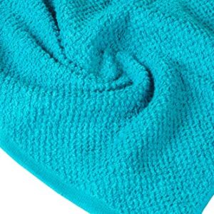 Living Fashions Washcloths Set of 8 - Popcorn Weave Wash Cloth Designed to Exfoliate Your Hands, Body or Face - Absorbent 100% Ring Spun Cotton - Size 12" X 12" - Colors Teal, Cream & Taupe