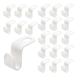 40 pcs clothes hanger connector hooks, catcan plastic cascading hangers space saving clothes hangers for cabinets heavy duty clothes closet (white)