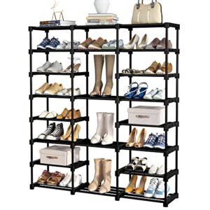 srqmq shoe rack organizer, 8 tiers metal shoe rack holds 46 pairs shoes, freestanding shoe racks that can be assembled into a variety of shapes are suitable for entryway, bedrooms and stair passage