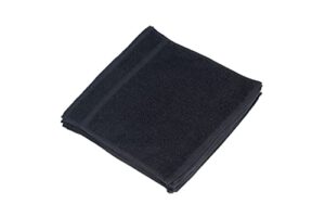 linteum textile 12 piece face towel set, 12x12 inch, 100% soft cotton 16 single ring spun washcloths absorbent durable face towel (black)
