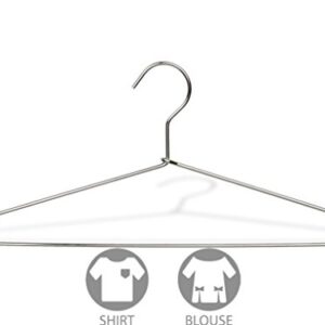 The Great American Hanger Company Slim Metal Suit Hanger, Box of 50 Thin and Strong Chrome Top Hangers for Shirt and Pants