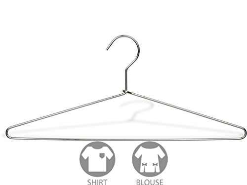 The Great American Hanger Company Slim Metal Suit Hanger, Box of 50 Thin and Strong Chrome Top Hangers for Shirt and Pants