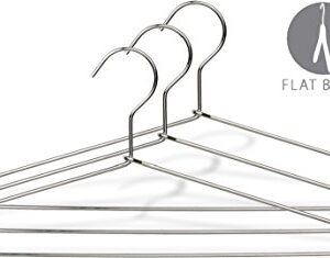 The Great American Hanger Company Slim Metal Suit Hanger, Box of 50 Thin and Strong Chrome Top Hangers for Shirt and Pants