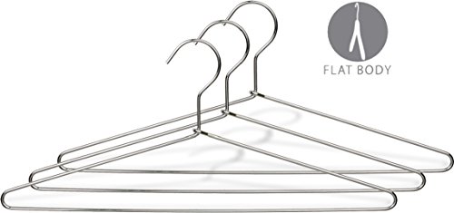 The Great American Hanger Company Slim Metal Suit Hanger, Box of 50 Thin and Strong Chrome Top Hangers for Shirt and Pants