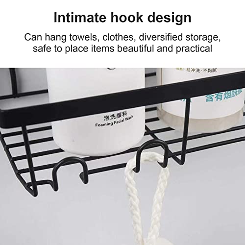 3 Pack Adhesive Shower Caddy Basket, with Hooks, Bathroom Storage Organizer Wall Mounted, for Soap Dish Holder Shelf Shampoo Conditioner