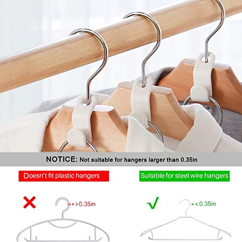 30PCS Clothes Hanger Connector Hooks, Hanger Extender Clips,Cascading Hanger Hooks,Used in Closet Hangers Space Saving and Organizer Closets