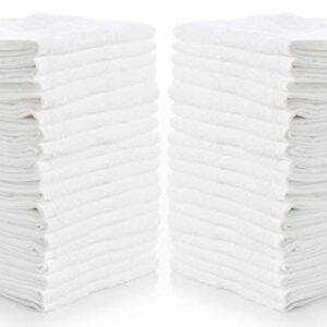 SIMPLI-MAGIC Cotton Set, Towels , 12x12 White, 24 Pack