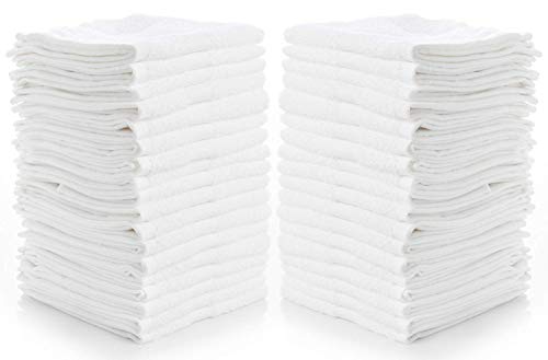 SIMPLI-MAGIC Cotton Set, Towels , 12x12 White, 24 Pack