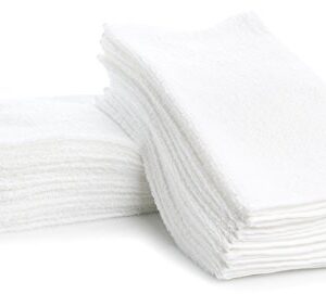 SIMPLI-MAGIC Cotton Set, Towels , 12x12 White, 24 Pack