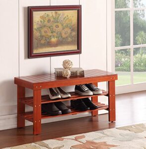 durable solid wood shoe storage bench