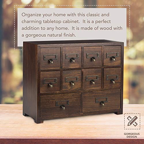 Primo Supply Traditional Solid Wood Small Chinese Medicine Cabinet l Vintage and Retro Look with Great Storage Apothecary Drawer Herbal Dresser l Great for Modern Gear | Wide - NO Assembly Required