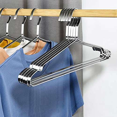 CPSUN Hangers 5 Pack Strong Heavy Duty Stainless Steel Metal Hangers for Home,Thicken and Bold Flat Strips Bulk Hangers