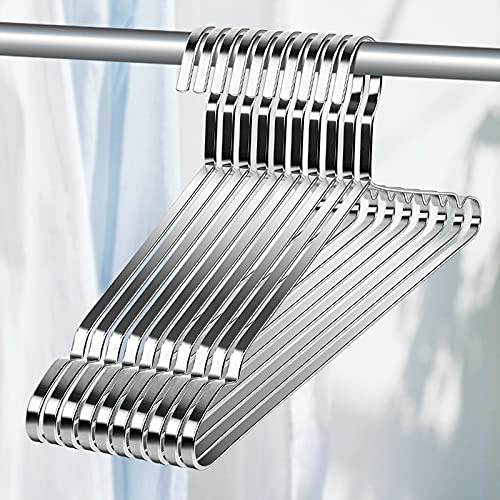 CPSUN Hangers 5 Pack Strong Heavy Duty Stainless Steel Metal Hangers for Home,Thicken and Bold Flat Strips Bulk Hangers