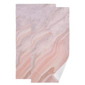 marble towels set of 2 rose gold pink gray decorative hand bath towel super soft for bathroom kitchen accessories hotel gym spa valentines mothers day wedding gifts