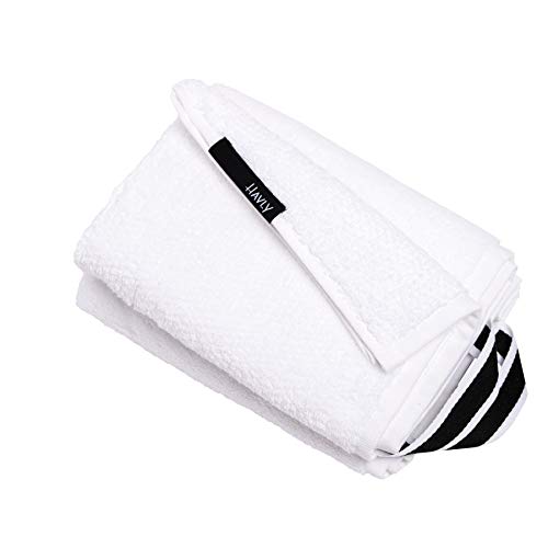 Havly | Set of 2 Thick Luxury Hand Towels, Super Soft Hotel & Spa Quality | Washcloth | 100% Turkish Cotton | 16” X 18” | Quick Dry Wunderweave Technology | Signature Color Loop | (Dark Side)