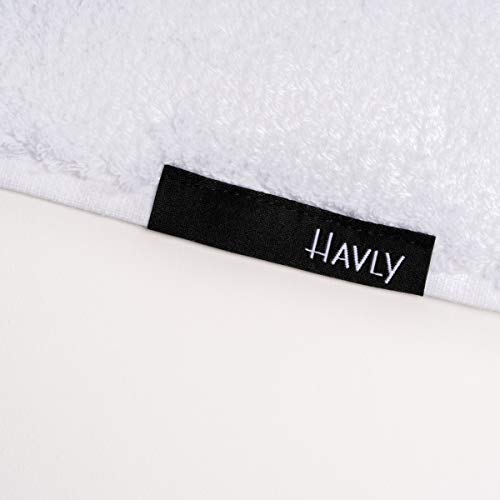 Havly | Set of 2 Thick Luxury Hand Towels, Super Soft Hotel & Spa Quality | Washcloth | 100% Turkish Cotton | 16” X 18” | Quick Dry Wunderweave Technology | Signature Color Loop | (Dark Side)
