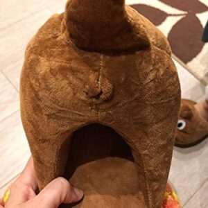 Funny Shoes, Women Plush Slippers Cartoon Shit Home Warm Home Shoes EVA Soled Flat Cute Indoor Furry Cotton Slippers 7 Unisex Slippers