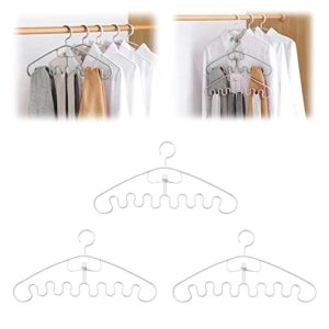 mikylay wave pattern stackable hanger - magic wave pattern hanger - multifunctional smart closet organizer hanger 8 slots - space saver closet organization hangers for bra top camisole (3pcs)