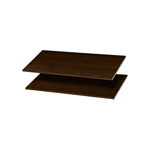 Easy Track RS1436-TON Wood 12 Inch Organizer Closet Shelf Accessory Compatible with Easy Track Closet Systems for Additional Storage, Truffle Brown (2 Pack)