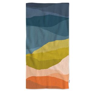 ofloral abstract mountains hand towels,modern motley colors vertical bright curves and stripes soft comfortable absorbent towel for bath/kitchen/yoga/golf/hair towel for men/women/girl/boys 15x30inch