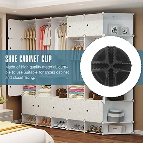 Veemoon 20 pcs Panel Unit Clo Clip Bookshelf DIY Shelves Cube Metal Snap Shelving for- Locker Abs Connector Mesh Modular Organizers, Connectors Black Organizer Clo, Wire Units Shelf